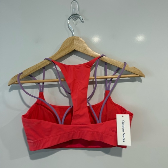 NWT Outdoor Voices SuperForm Strappy Sports Bra Pink - Picture 3 of 5